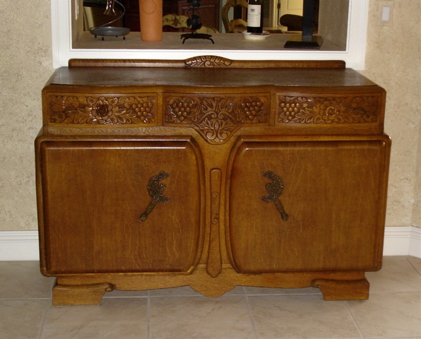 repaired and restored antique buffet
