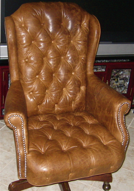 Reupholster leather chair